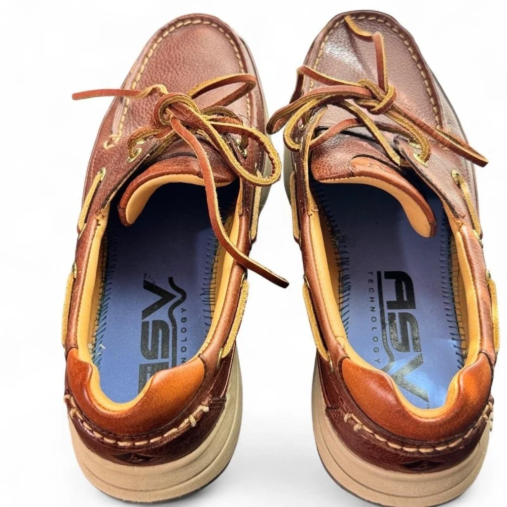 Sperry Men's Leather Boat Shoes Size 8M Brown ASV Tech Dock Shoes Dad Coastal